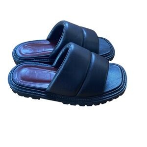 Staud Astro Vegan Leather Padded Slides